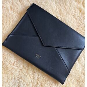 Khaite Envelope Clutch in Black Calfskin Leather Bag Made in Italy Authentic